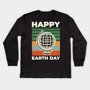 Vintage Happy Earth Day Kids Long Sleeve T-Shirt